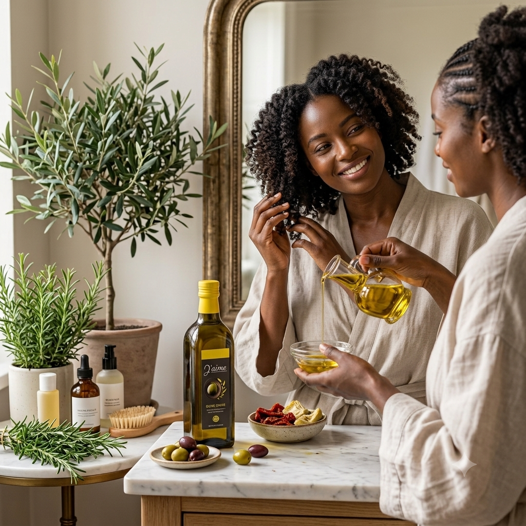 Soin des cheveux à l'huile d'olive