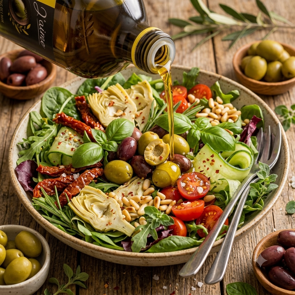 Salade à l'huile d'olive